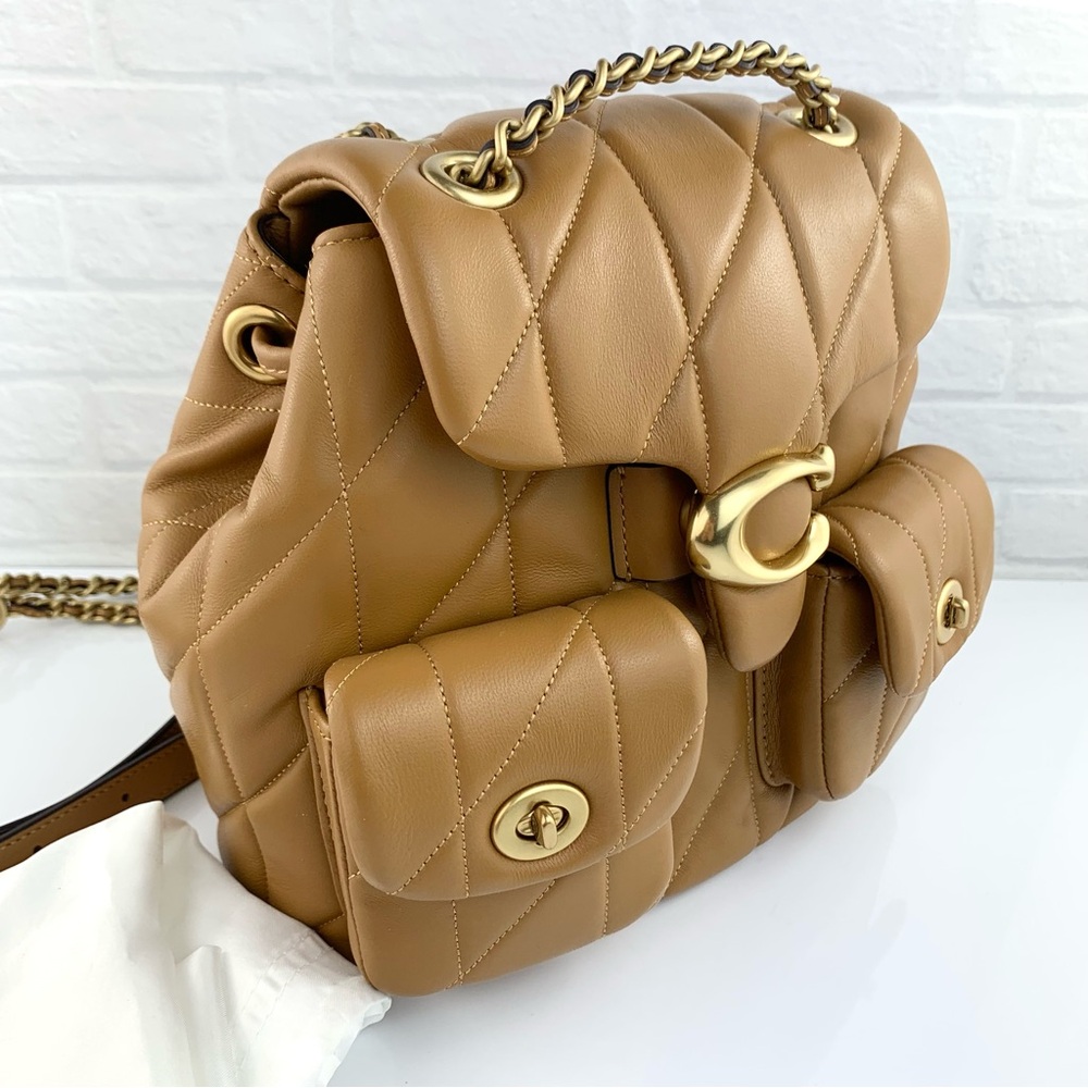 Coach Tabby Quilted Leather Convertible Backpack Honey Brown $495 - Picture 5 of 16